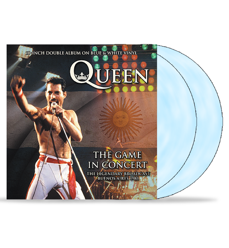 Queen – The Game In Concert: 10-Inch Double Album on Blue & White Vinyl in Gatefold Sleeve
